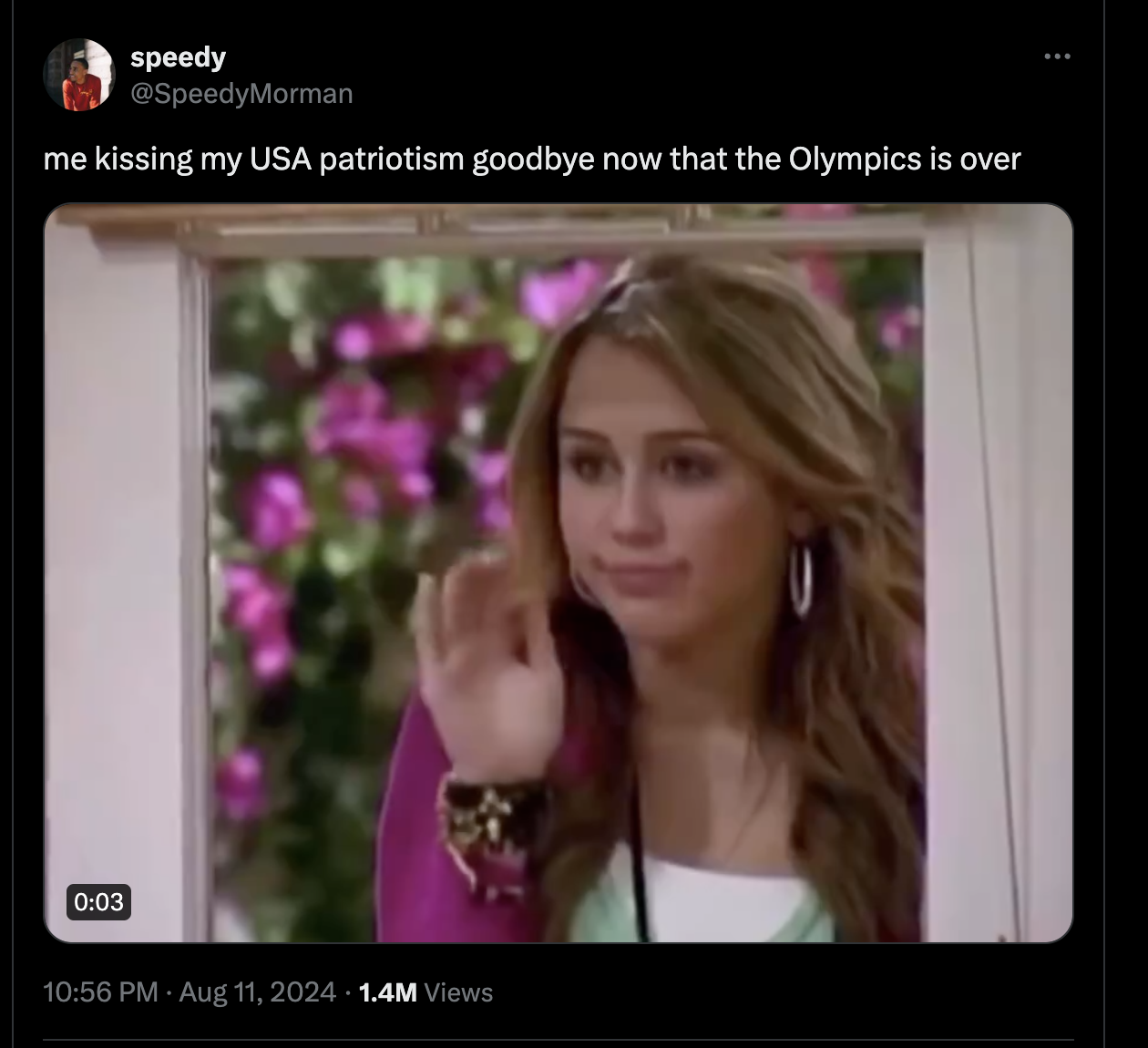 hannah montana saying goodbye - speedy me kissing my Usa patriotism goodbye now that the Olympics is over 1.4M Views